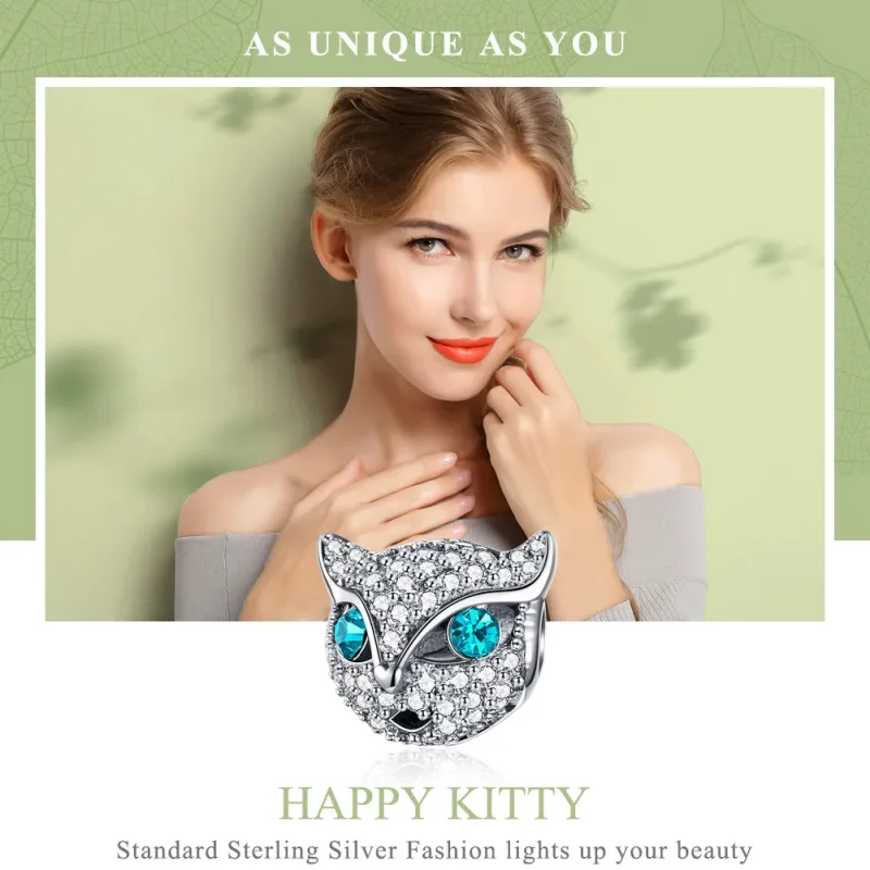 (image for) Silver Happy Kitty Charm - PANDORA Style - SCC1131 - View 2