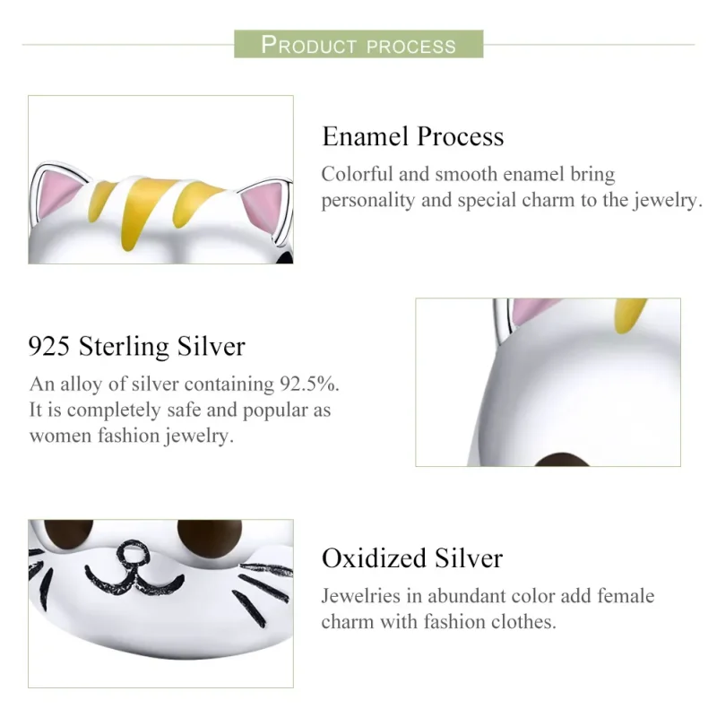 (image for) Silver Happy Kitty Charm - PANDORA Style - SCC1142 - View 4