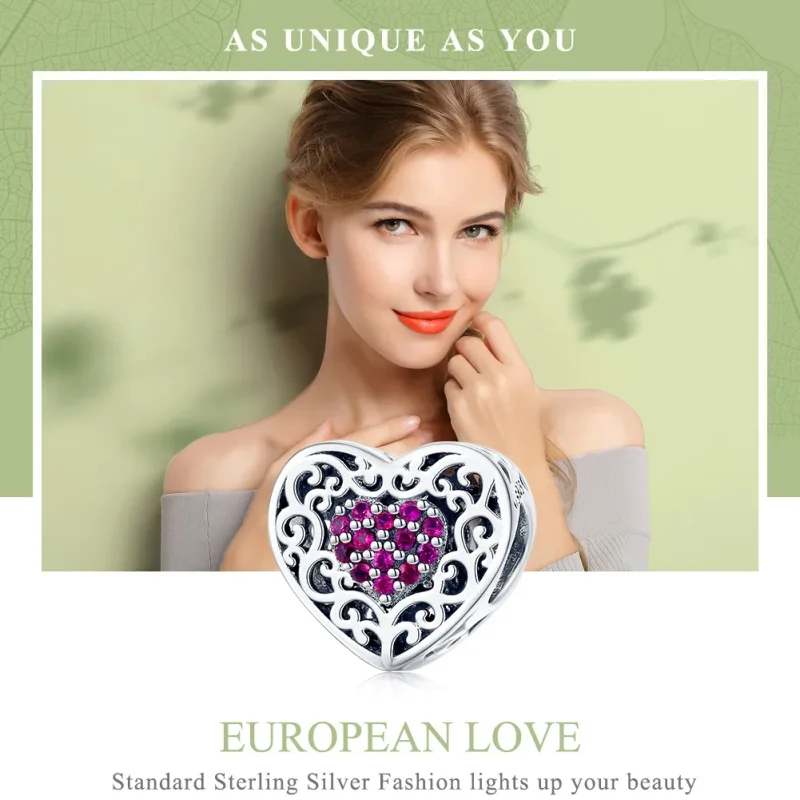 (image for) Silver Heart Charm - PANDORA Style - SCC1109 - View 2