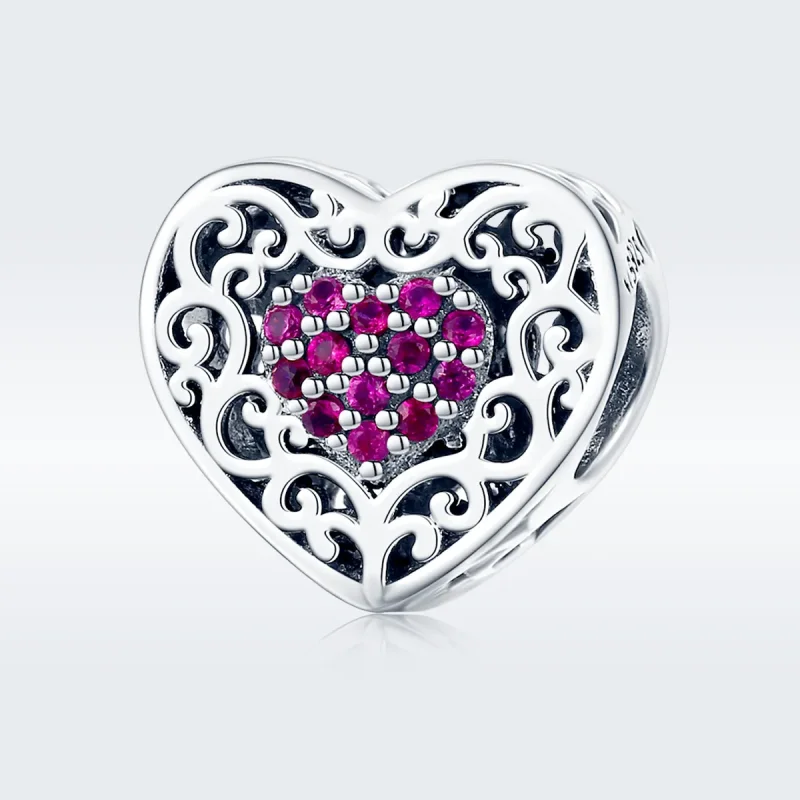 (image for) Silver Heart Charm - PANDORA Style - SCC1109 - View 3