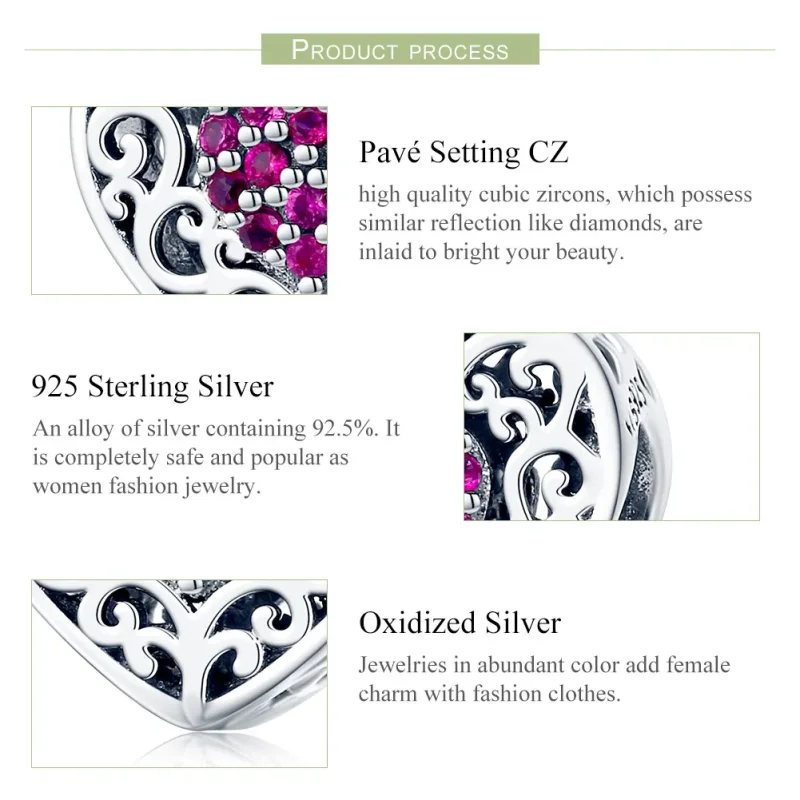 (image for) Silver Heart Charm - PANDORA Style - SCC1109 - View 5