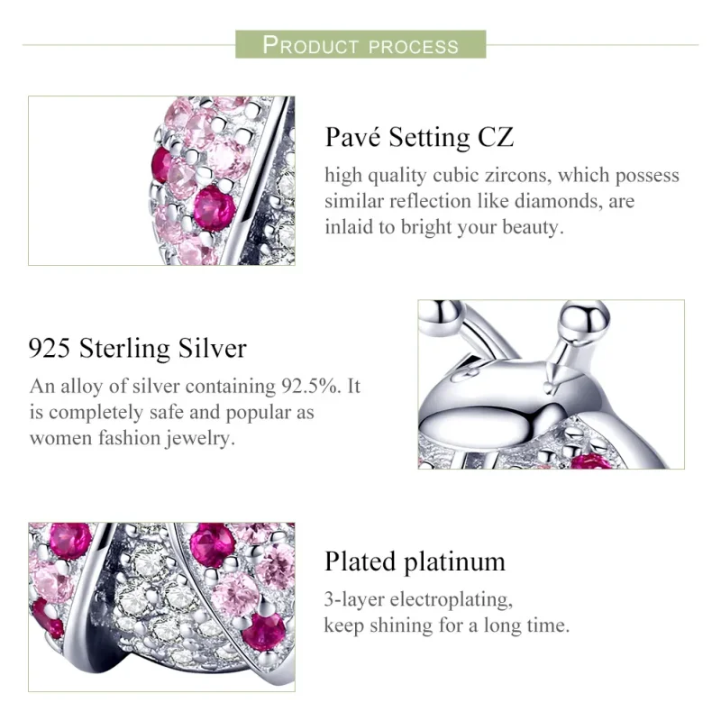 (image for) Silver Ladybug Charm - PANDORA Style - SCC1120 - View 5