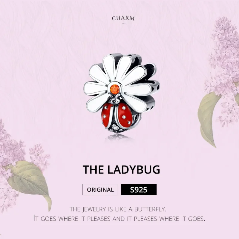 (image for) Silver Ladybug Charm - PANDORA Style - SCC1276 - View 2