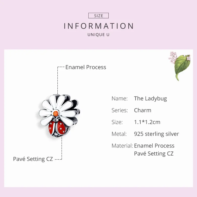 (image for) Silver Ladybug Charm - PANDORA Style - SCC1276 - View 3