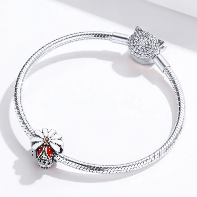 (image for) Silver Ladybug Charm - PANDORA Style - SCC1276 - View 4