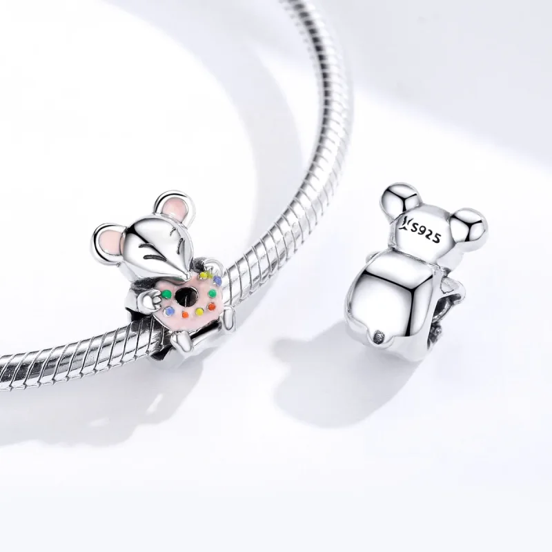 (image for) Silver Little Mouse Charm - PANDORA Style - SCC1318 - View 4