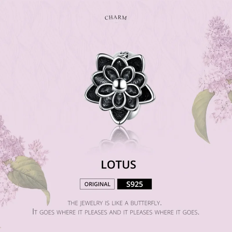 (image for) Silver Lotus Charm - PANDORA Style - SCC1196 - View 2