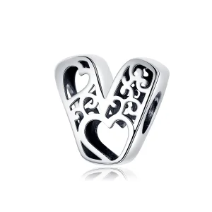 (image for) Silver Magic Letter V Charm - PANDORA Style - SCC1229-V
