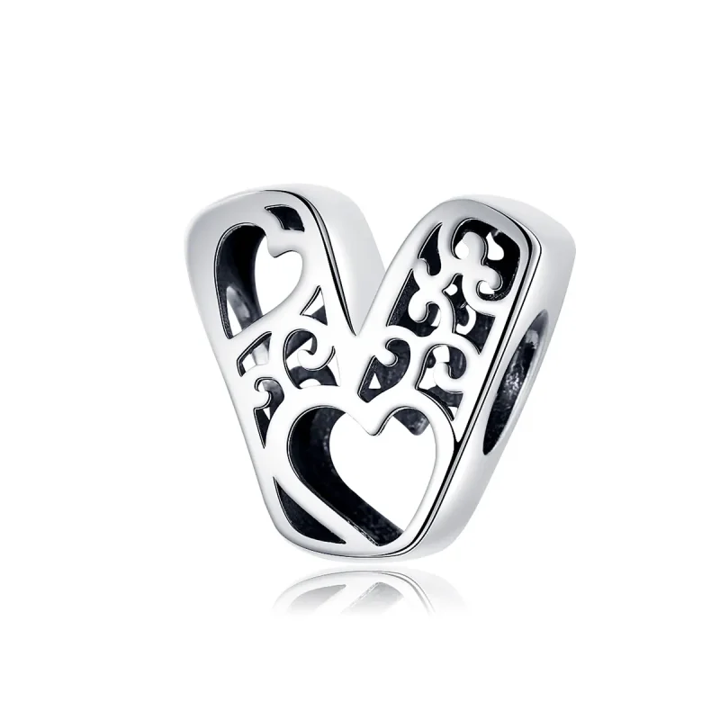 (image for) Silver Magic Letter V Charm - PANDORA Style - SCC1229-V - Product Image
