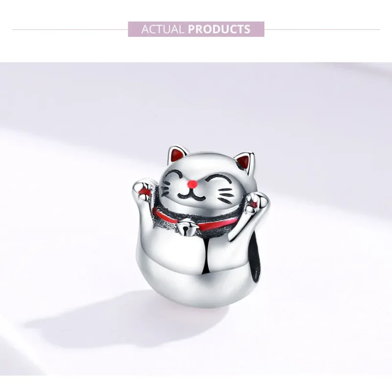 (image for) Silver Maneki Neko Charm - PANDORA Style - SCC1178 - View 5