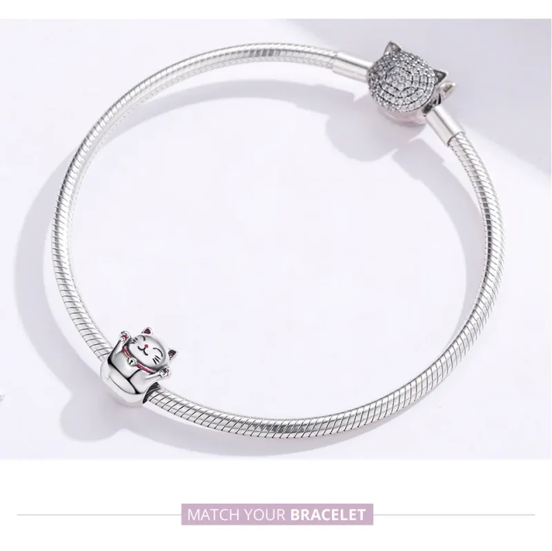 (image for) Silver Maneki Neko Charm - PANDORA Style - SCC1178 - View 6