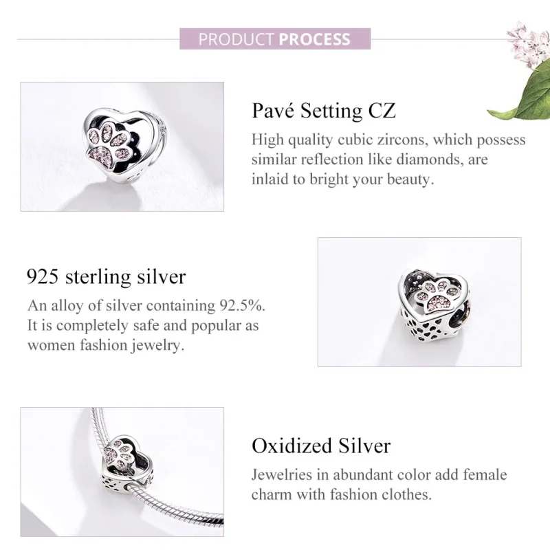 (image for) Silver Mark of Pets Charm - PANDORA Style - SCC1191 - View 4