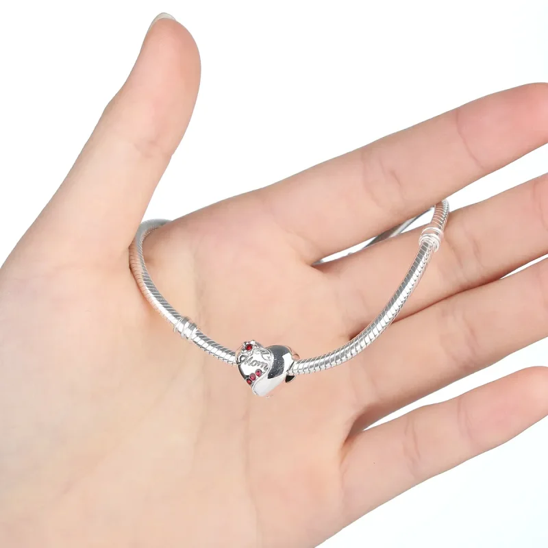 (image for) Silver Mom Heart Charm - PANDORA Style - SCC004 - View 2