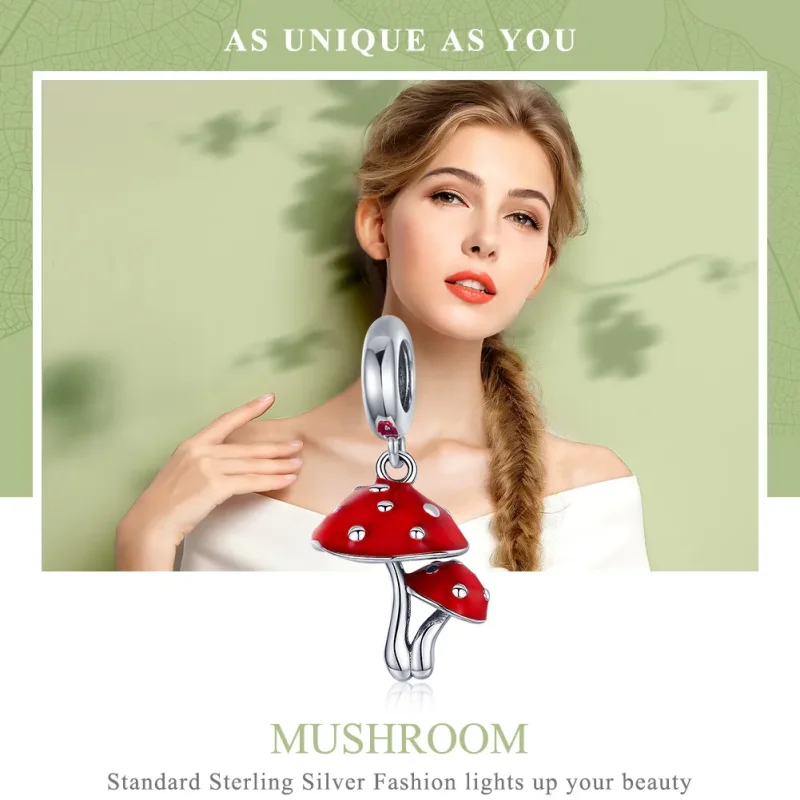 (image for) Silver Mushroom Dangle - PANDORA Style - SCC1060 - View 2