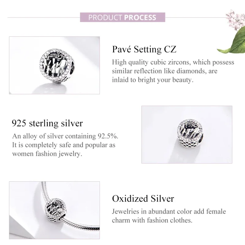 (image for) Silver My Family Charm - PANDORA Style - SCC1184 - View 4
