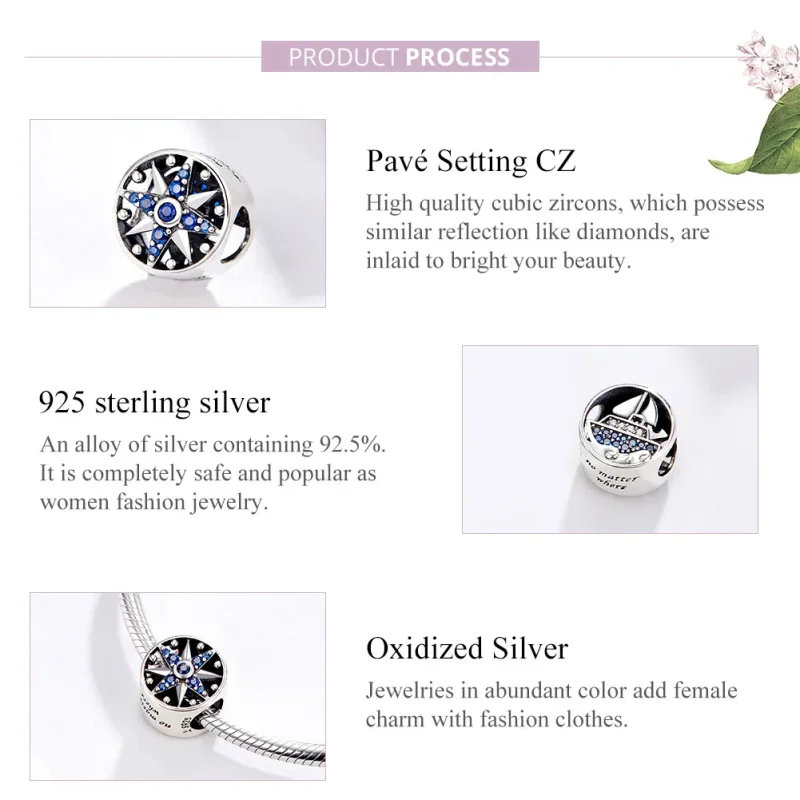 (image for) Silver Nautical Travel Charm - PANDORA Style - SCC1197 - View 4