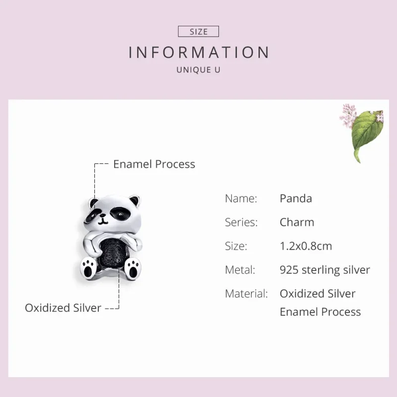 (image for) Silver Panda Charm - PANDORA Style - SCC1175 - View 3