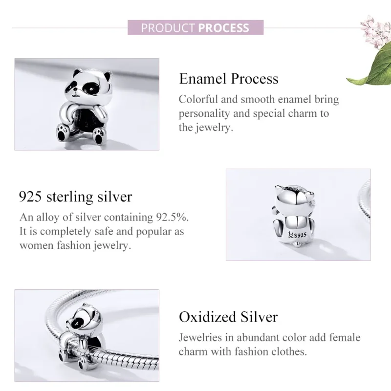 (image for) Silver Panda Charm - PANDORA Style - SCC1175 - View 4