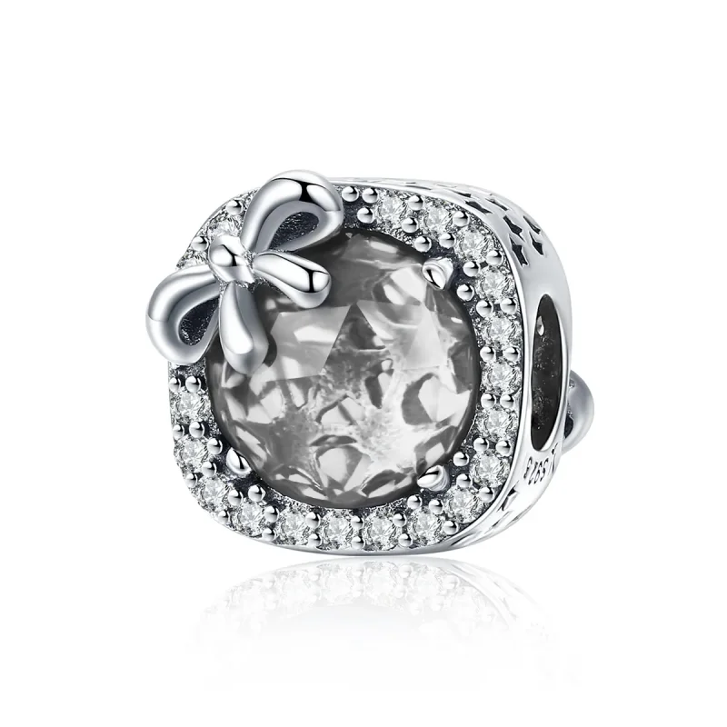 (image for) Silver Pavé Bow Charm - PANDORA Style - SCC1058-Wh - Product Image
