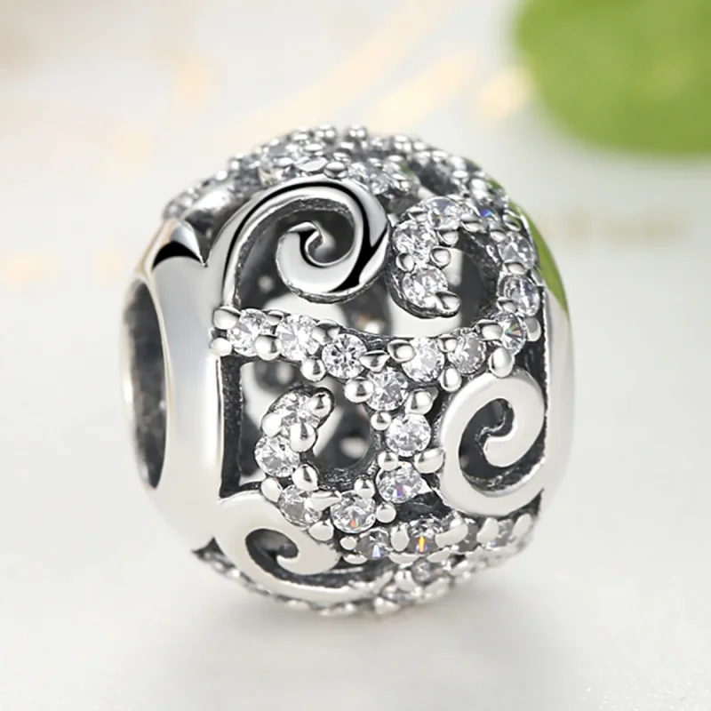 (image for) Silver Pavé Charm - PANDORA Style - SCC021 - View 3
