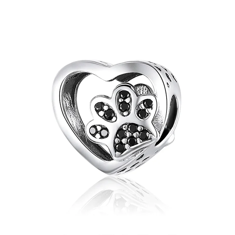 (image for) Silver Paw Mark of Pets Charm - PANDORA Style - SCC1191-Bk - Product Image