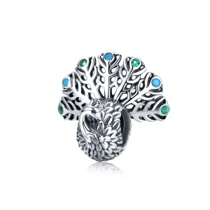 (image for) Silver Peacock Charm - PANDORA Style - SCC1260