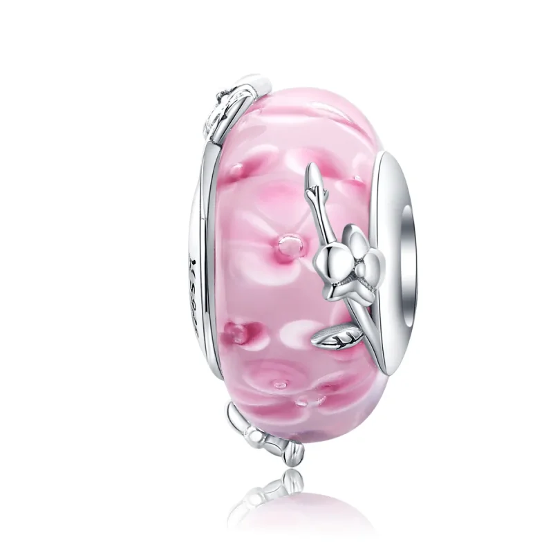 (image for) Silver Phalaenopsis Murano Glass Charm - PANDORA Style - SCC1281 - Product Image