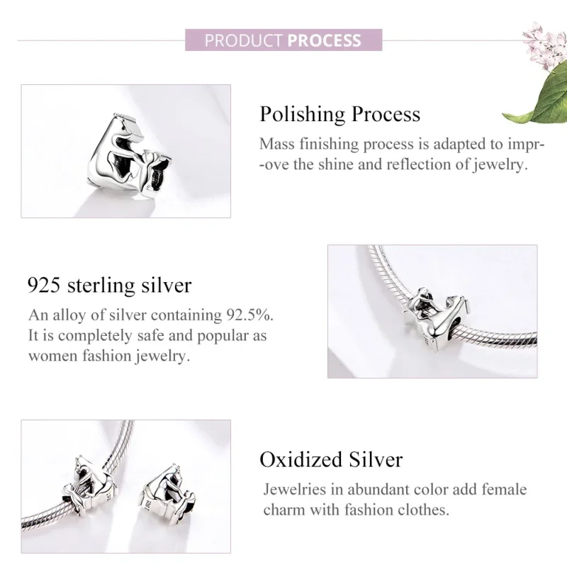 (image for) Silver Polar Bear Mother and Child Charm - PANDORA Style - SCC1207 - View 4