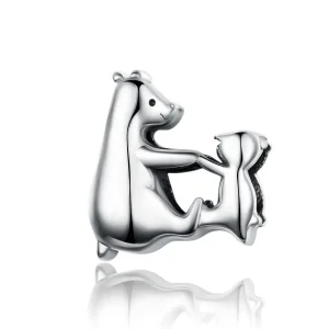 (image for) Silver Polar Bear Mother and Child Charm - PANDORA Style - SCC1207
