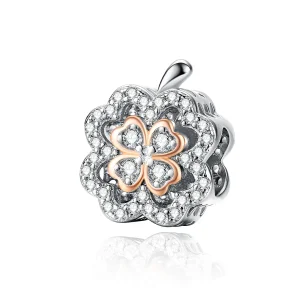 (image for) Silver & Rose Gold Four-Leaf Clover Charm - PANDORA Style - SCC1247