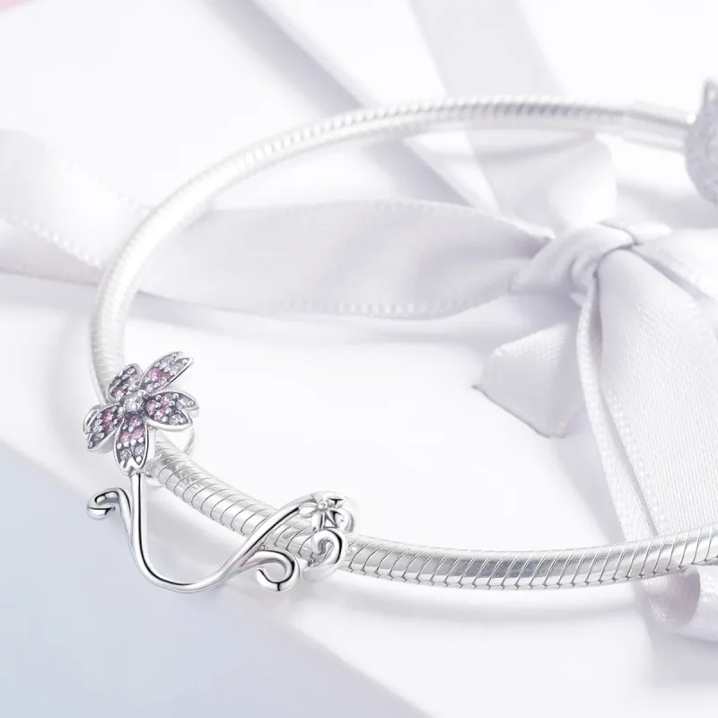 (image for) Silver Sakura Charm - PANDORA Style - SCC1033 - View 3