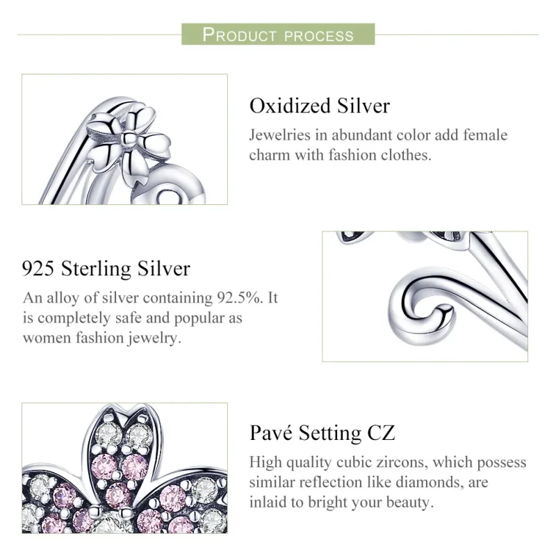 (image for) Silver Sakura Charm - PANDORA Style - SCC1033 - View 6