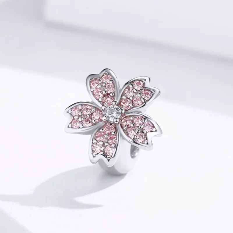 (image for) Silver Sakura Charm - PANDORA Style - SCC1291 - View 4