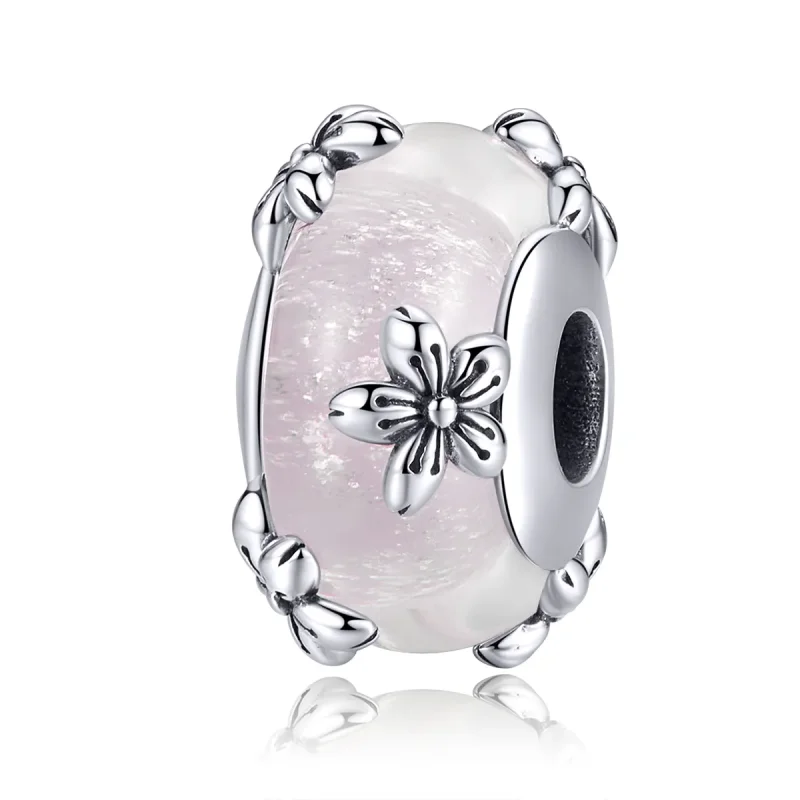 (image for) Silver Sakura Murano Glass Charm - PANDORA Style - SCC1302 - Product Image