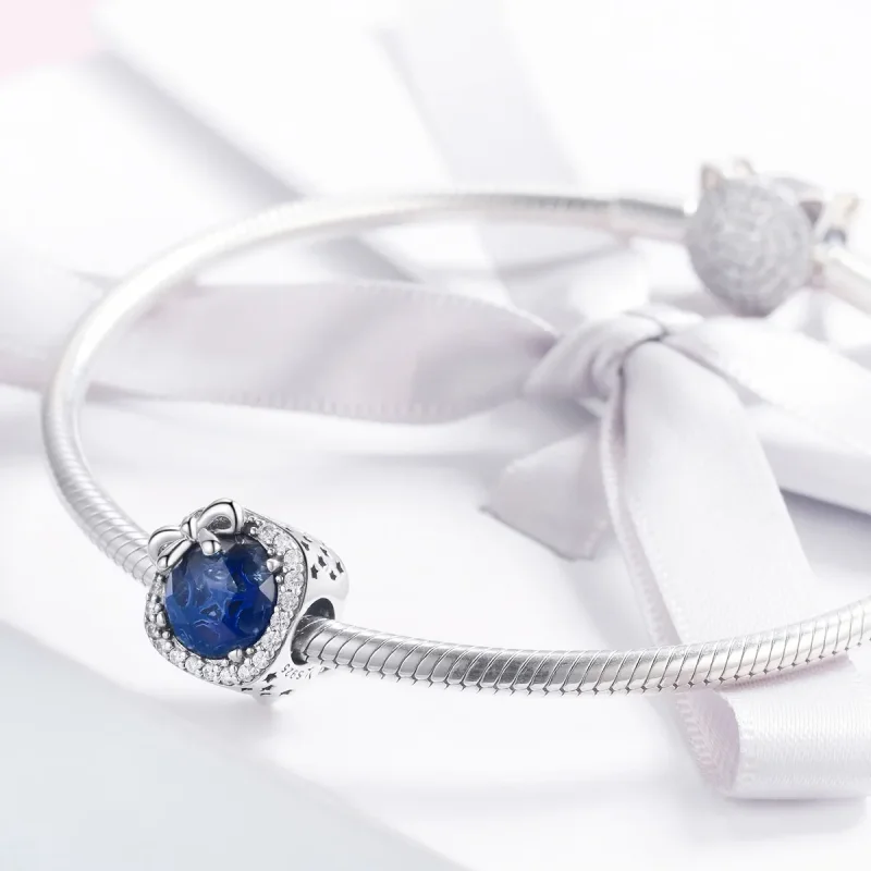 (image for) Silver Sapphire Charm - PANDORA Style - SCC1058 - View 3