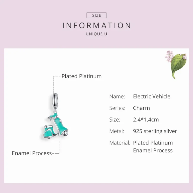 (image for) Silver Scooter Dangle - PANDORA Style - SCC1201 - View 3