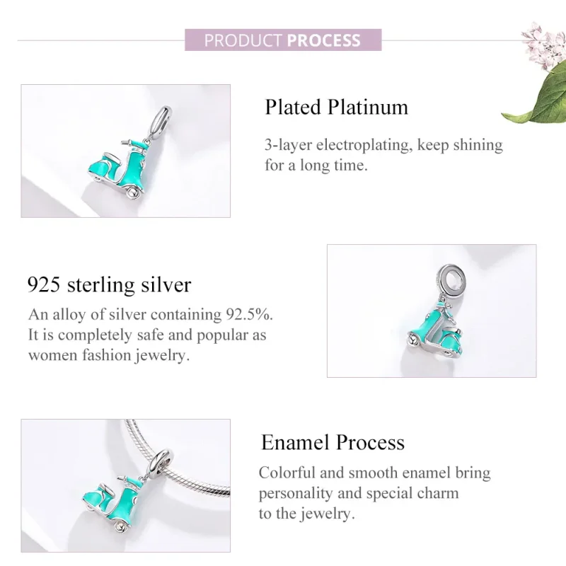 (image for) Silver Scooter Dangle - PANDORA Style - SCC1201 - View 4
