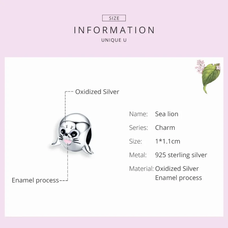 (image for) Silver Sea Lion Charm - PANDORA Style - SCC1253 - View 3