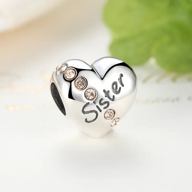 (image for) Silver Sister Charm - PANDORA Style - SCC008 - View 3