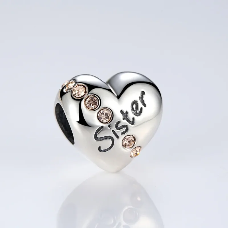 (image for) Silver Sister Charm - PANDORA Style - SCC008 - View 4