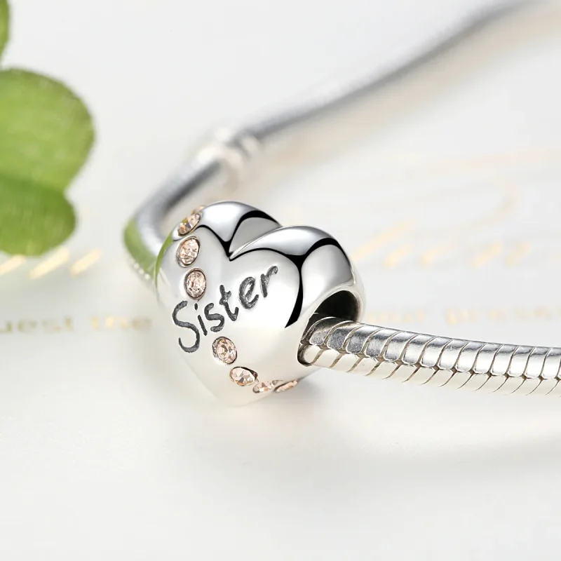 (image for) Silver Sister Charm - PANDORA Style - SCC008 - View 6