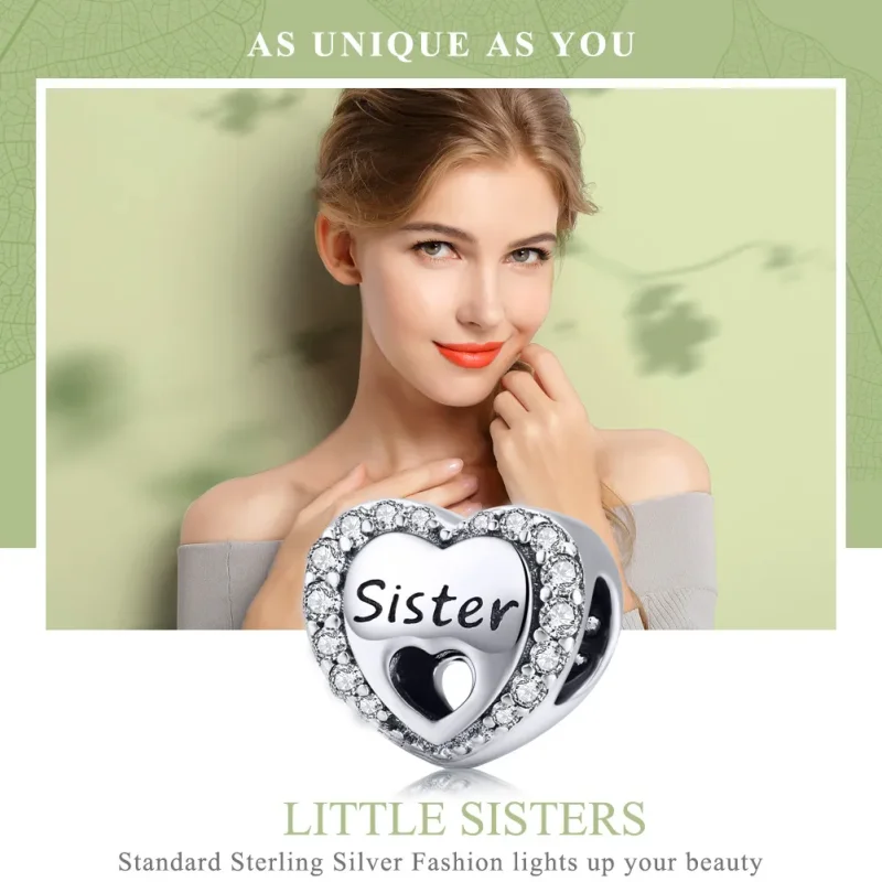 (image for) Silver Sister Charm - PANDORA Style - SCC1141 - View 2