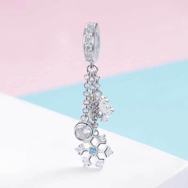 (image for) Silver Snowflake Dangle - PANDORA Style - SCC1020 - View 2