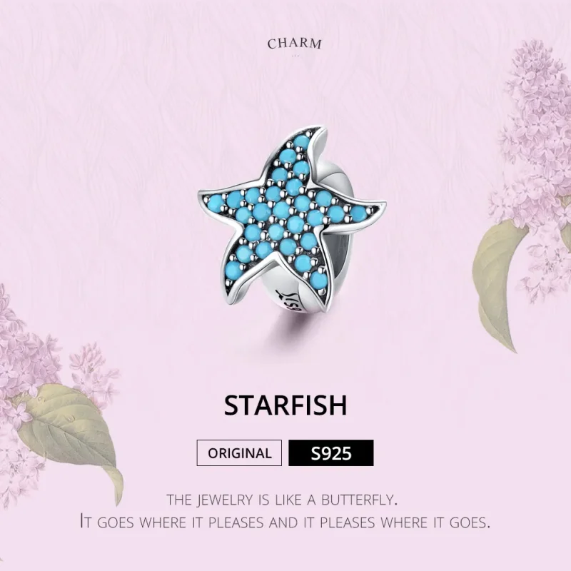 (image for) Silver Starfish Charm - PANDORA Style - SCC1313 - View 2