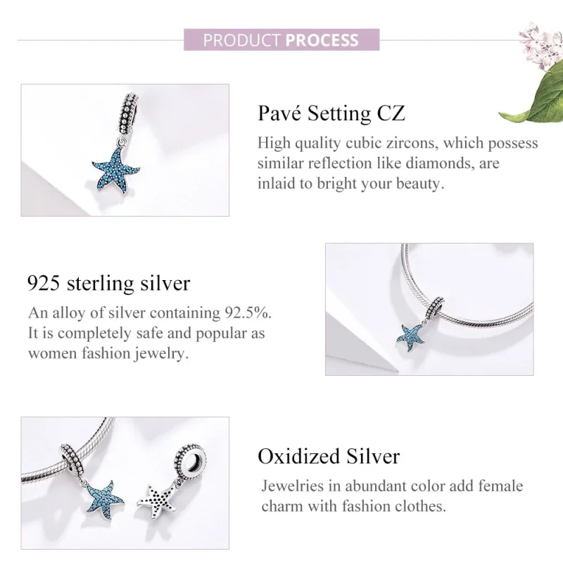 (image for) Silver Starfish Dangle - PANDORA Style - SCC1210 - View 4