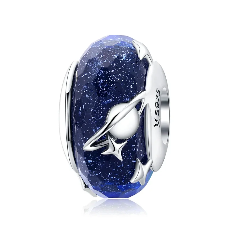 (image for) Silver Starry Sky Murano Glass Charm - PANDORA Style - SCC1284 - Product Image