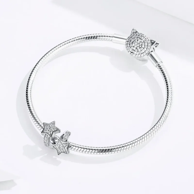 (image for) Silver Stars Dated Each Other Charm - PANDORA Style - SCC1244 - View 3