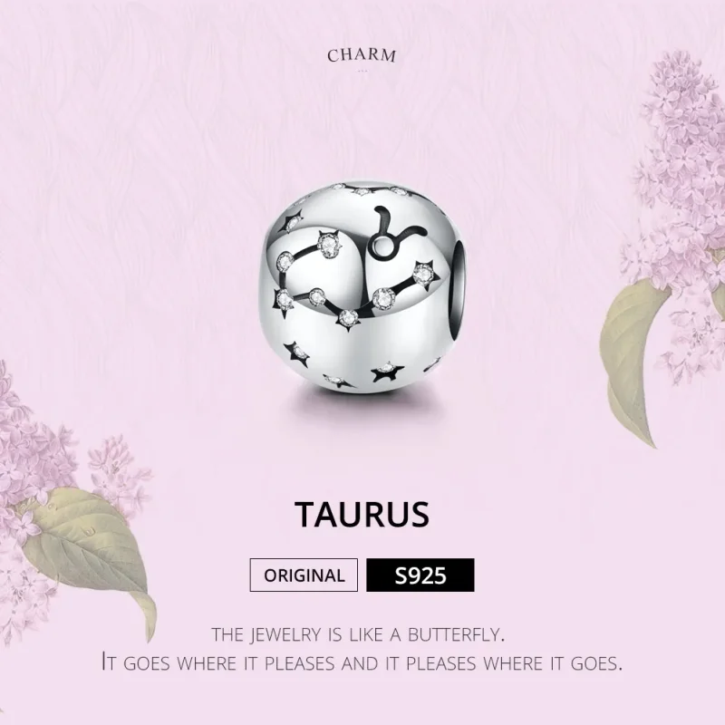(image for) Silver Taurus Charm - PANDORA Style - SCC1218-2 - View 2