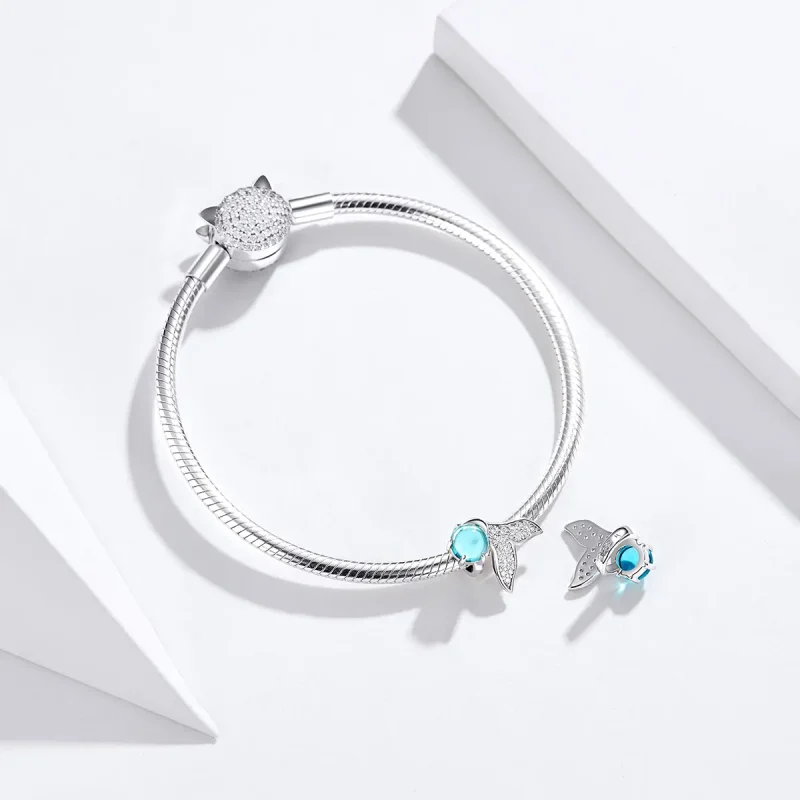 (image for) Silver Tears of Mermaid Charm - PANDORA Style - SCC1226 - View 3