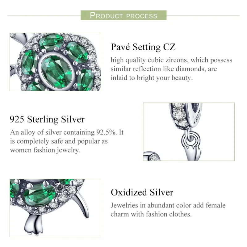 (image for) Silver Tortoise Dangle - PANDORA Style - SCC1017 - View 6